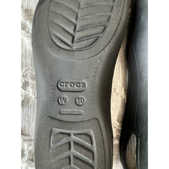 Crocs Olivia Black Gem Slingback Slip-On Comfort Round Toe Flats Sz 10 - Picture 7 of 9